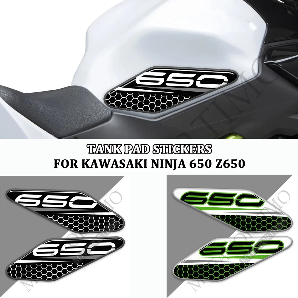 

Tank Pad Stickers Protector Gas Fuel Oil Kit Knee Decals Fish Bone Emblem Badge Logo For Kawasaki Ninja 650 VERSYS 650 Z650