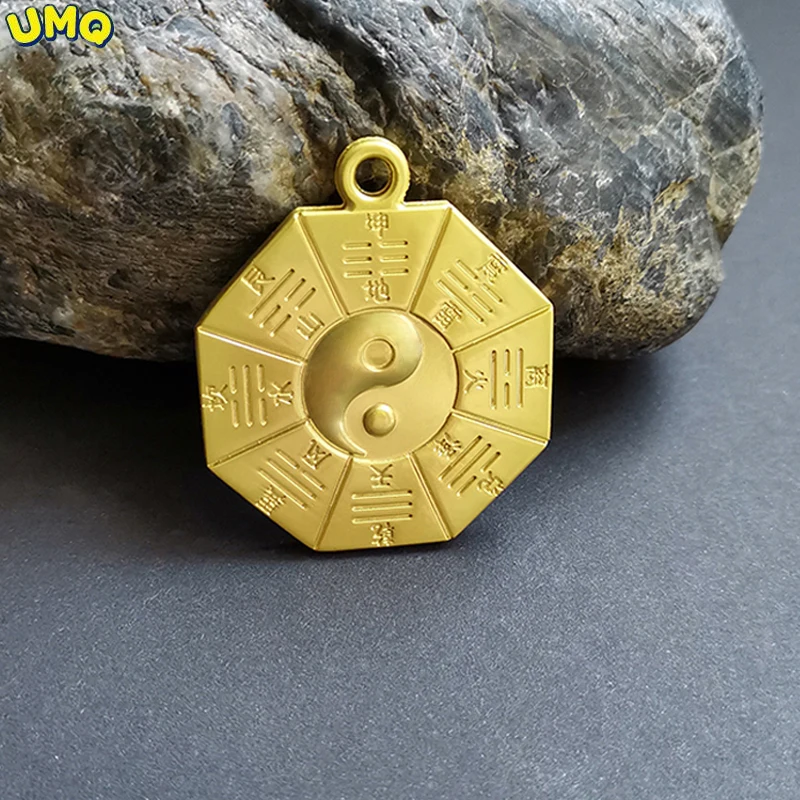 

Подвеска Тай Чи Багуа из китайского песчаного золота, переводная бусина, мир, ожерелье из девяти дворцов Багуа, амулет, подарок для мужчин и женщин