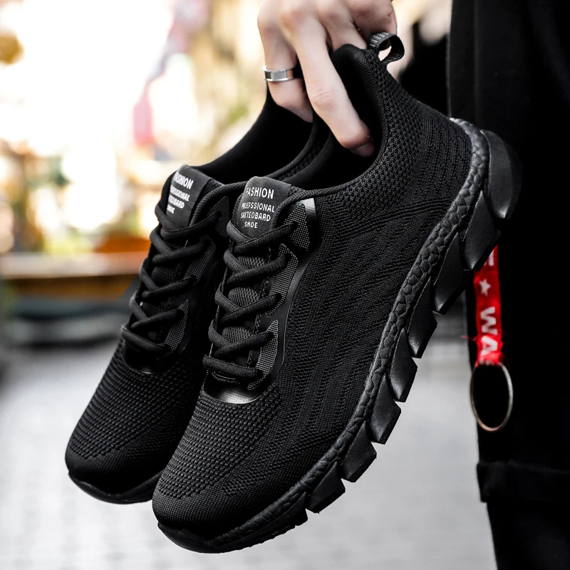 

Men's Sneakers Autumn 2022 Platform Men Casual Shoes Lace-Up Breathable Light Man Tenis Shoes Zapatillas Hombre Black Sneakers