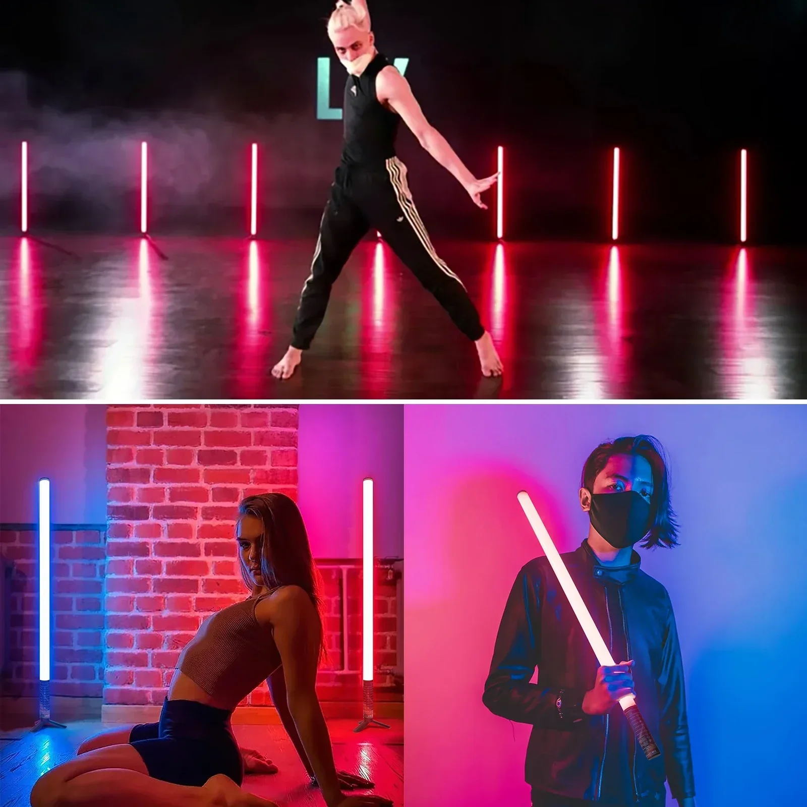 Светодиодная лампа LUXCEO, 2 шт., меняющая цвет, с питанием от батареек, RGB-подсветка, для создания атмосферы, для вечеринок на Хэллоуин, декора комнат и баров (art.: 3920da71949db) - 3920da71949db