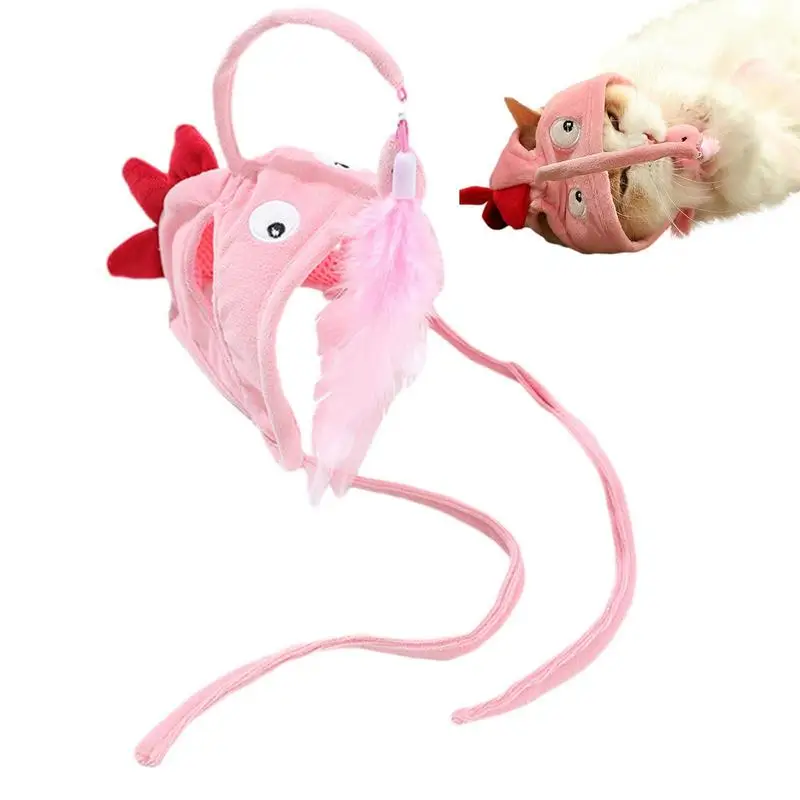 

Cat Wand Toy Head-Mounted Cat Wand Toys For Indoor Cats Adjustable Pet Cat Teaser Toy Funny Cat Stick Toy Cat Headgear For