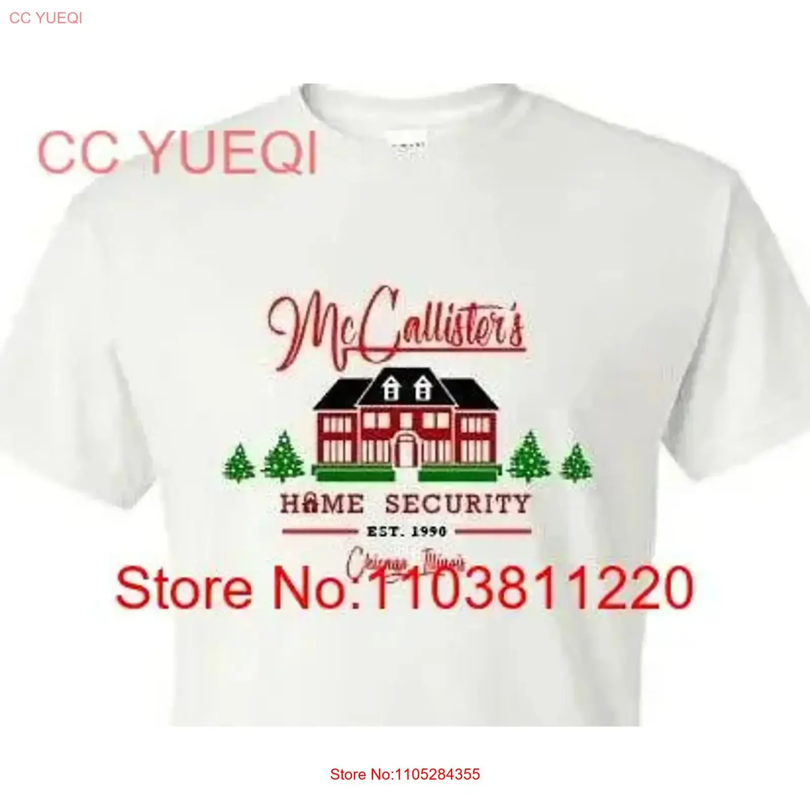 Фото Футболка Home Alone Christmas 2021 T Shirt McCallister Security Wet Bandits, винтажный топ с эффектом потертости для повседневной носки, уличная одежда, повседневный стиль №1