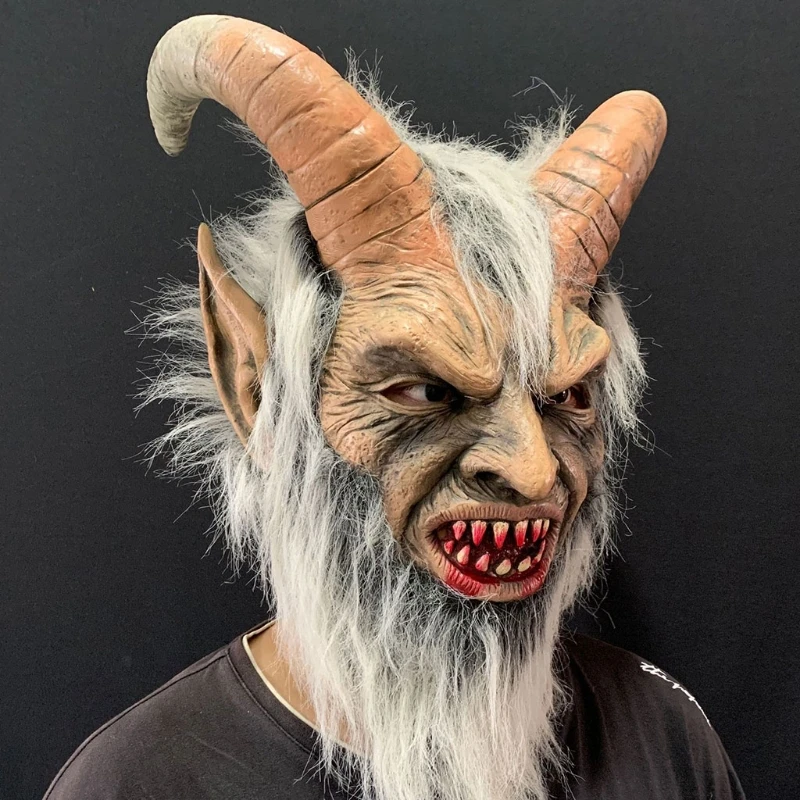 Страшная маска демона дьявола рога латексные маски Хэллоуин фильм косплей