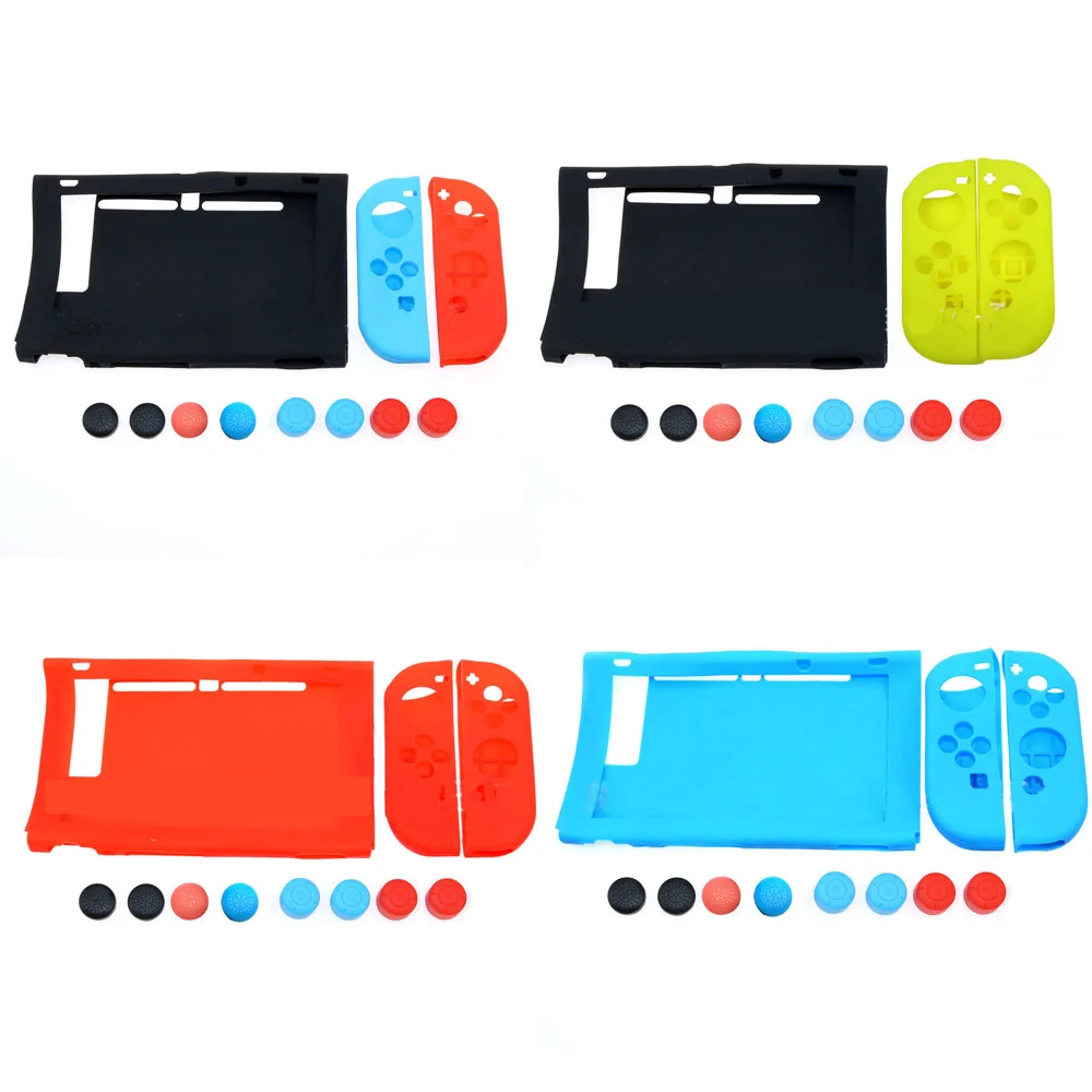 

Силиконовый чехол 11 в 1 для джойстика Joycon, чехол для консоли с рукояткой для большого пальца, прочный и легкий чехол для Nintendo Switch