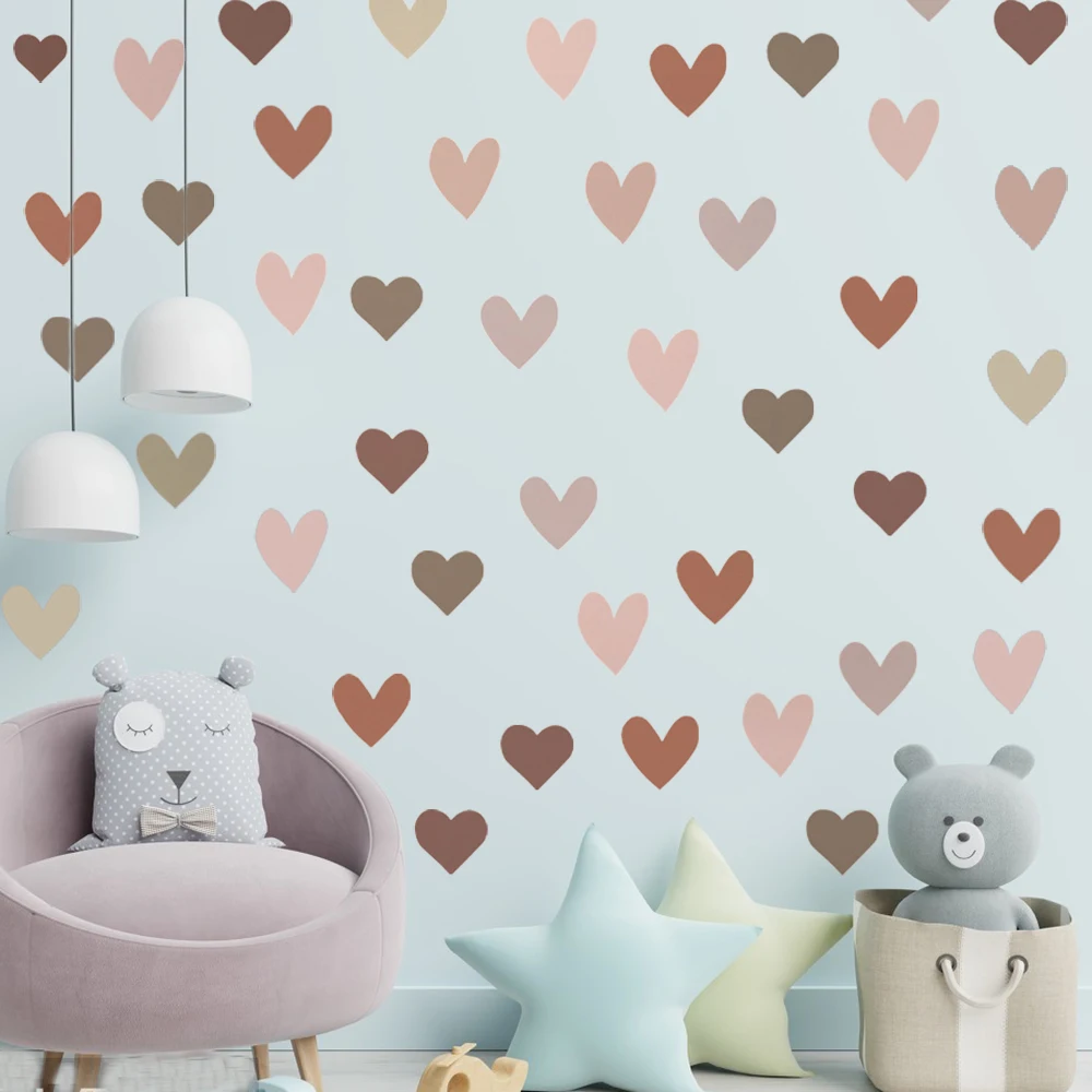

6PCS/Pack Multifunction Love Heart Wall Stickers Self-adhesive Decorative For Kids Living Room Decals Creative Wall Decoration