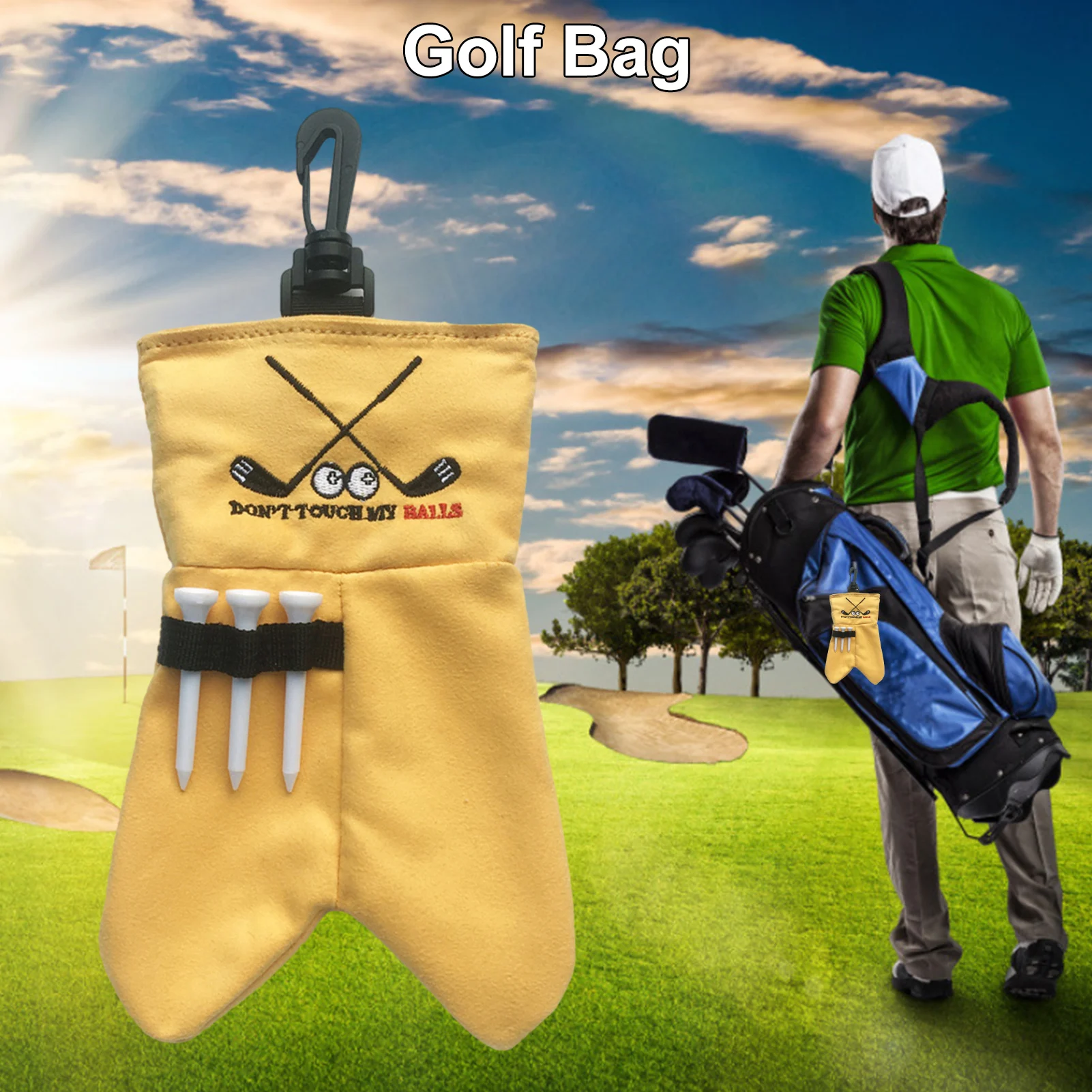 

Golf Ball Storage Bag Portable Funny Golf Ball Pouch Ball Nail Storage Sack Bag Gift Golf Accessories Bag