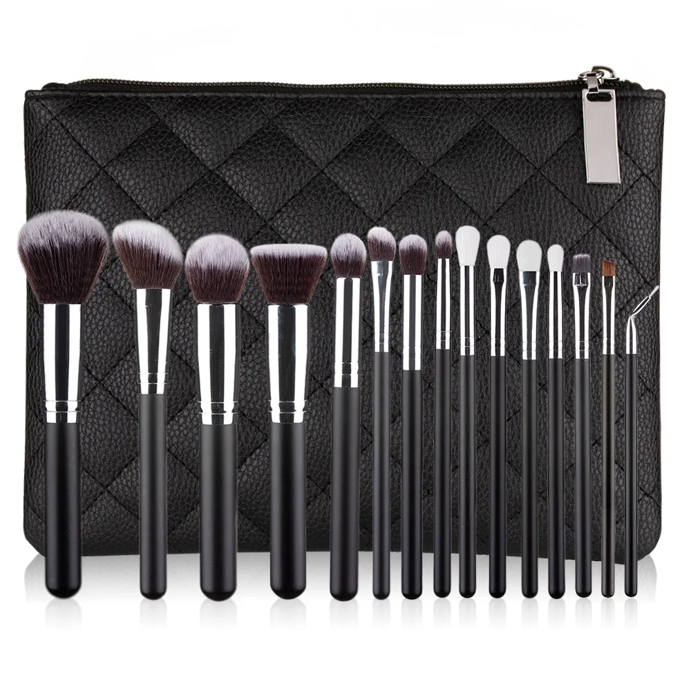 Gift Bag Of 15 pcs Makeup Brush Sets Professional Cosmetics Brushes Eyebrow Powder Foundation Shadows Pinceaux Make Up Tools