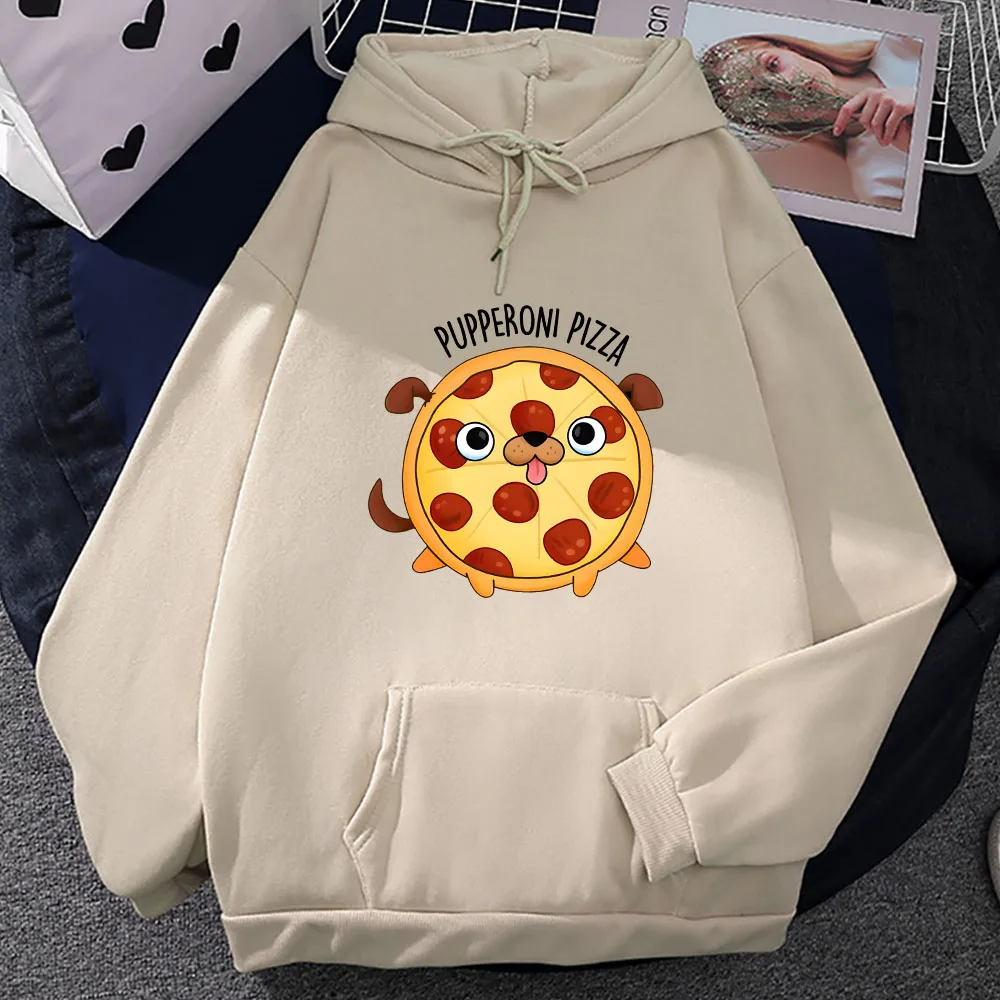 

Animal Puns Pupperoni Pizza Funny Graphic Hoodie Unisex Autumn/winter Fleece Sweatshirt O-neck Casual Pullover Regular Warm Tops