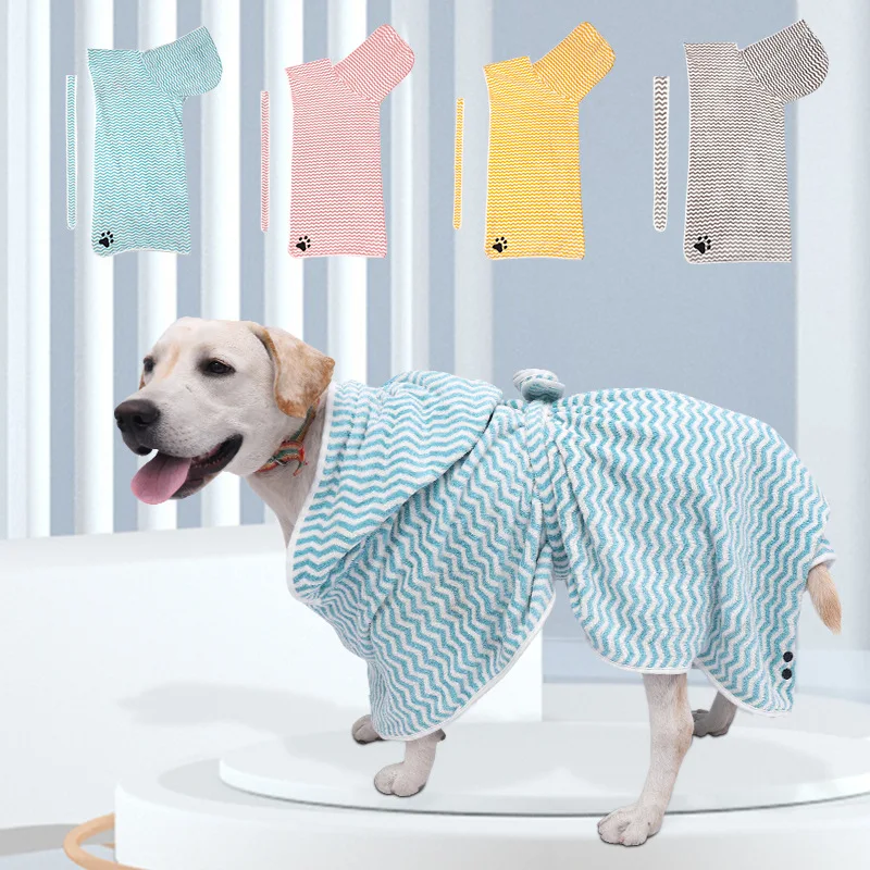 

Dog Bathrobe Pet Drying Coat Clothes Microfiber Absorbent Beach Towel for Large Medium Small Dogs Cats Fast Dry Dog Accessories