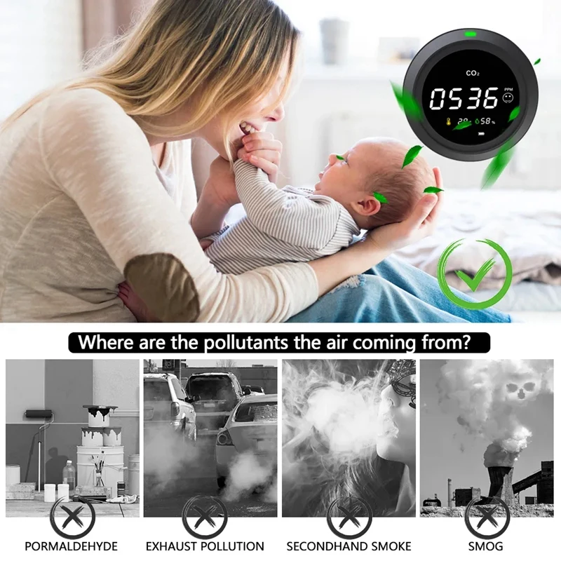 1 шт. PTH-5 мониторы углекислого газа NDIR CO2 датчик удобная среда пластик с датчиком