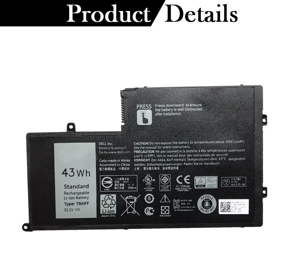 2024 TRHFF для Inspiron 5547 5545 5548 14-5447 15-5547 15-5545 15-5548 15-5557 3450 3550 1V2F6 01V2F 11 1 В 43 Втч аккумулятор