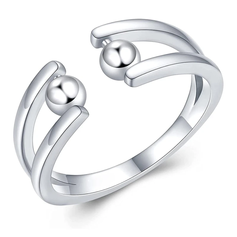 

Spinner Beads Ring Open Anxiety Relief Ring Jewelry Accessories for Women Girls