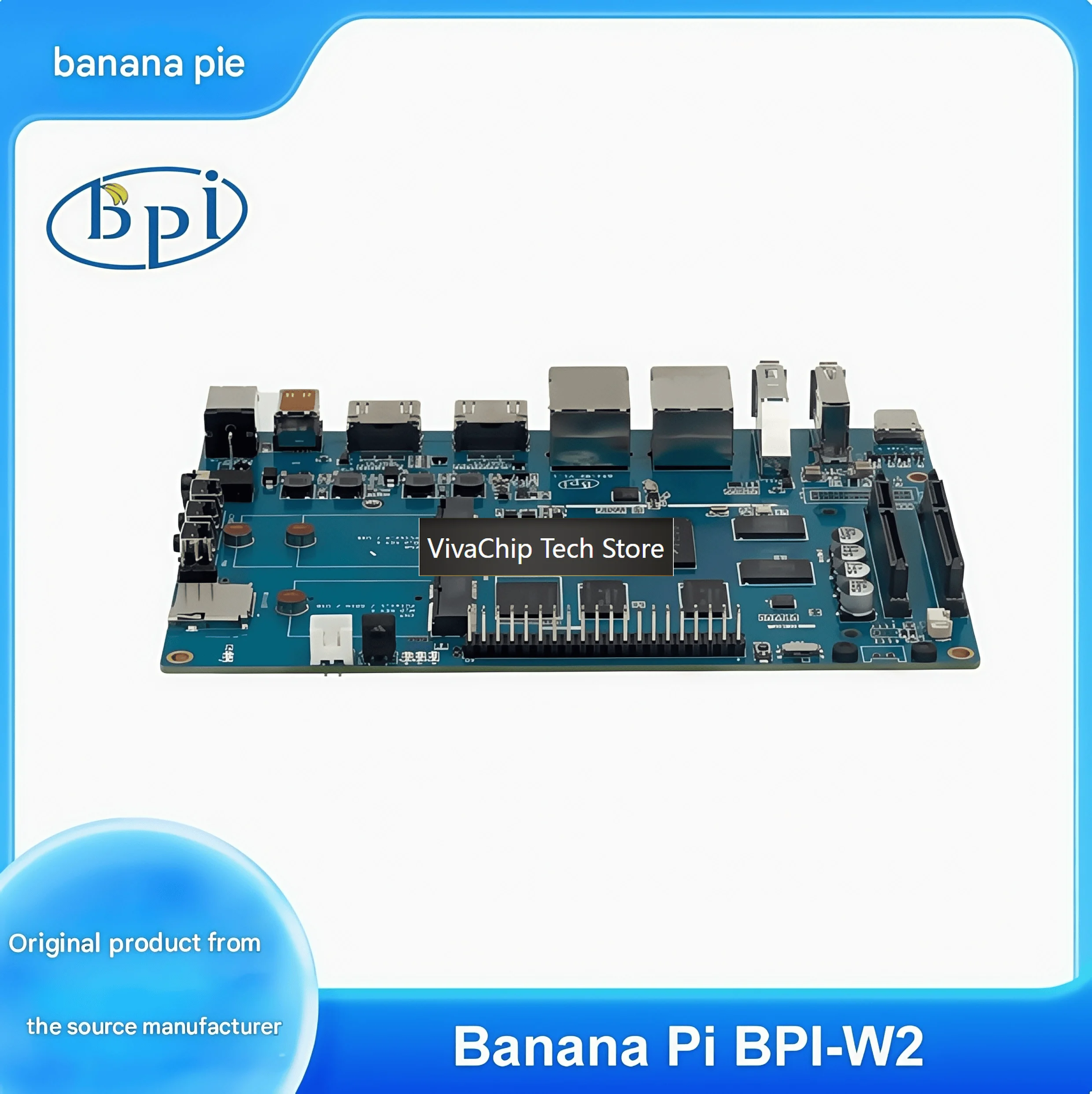 Фото Плата для разработки маршрутизаторов VivaChip TechBanana Pi BPI-W2 Nas с открытым исходным кодом использует дизайн Realtek RTD1296 №4