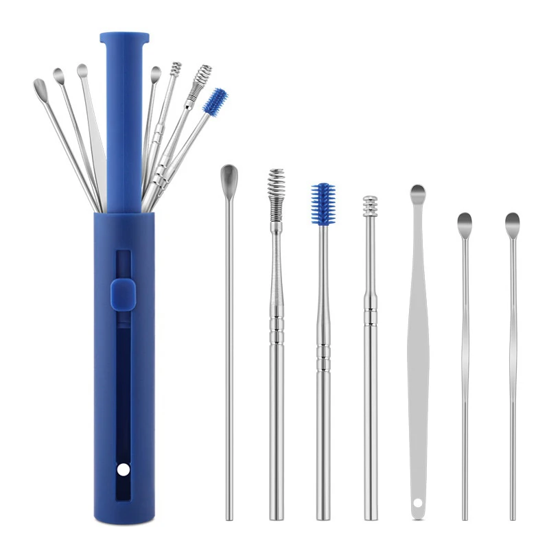 

6/7Pcs/Set Ear Wax Pickers Stainless Steel Earpick Wax Remover Curette Ear Pick Cleaner Ear Cleaner Spoon Care Ear Clean Tool