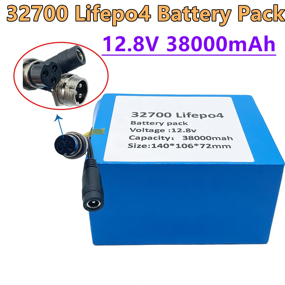 

32700 Lifepo4 Battery Pack 4S 3P 12.8 V 38Ah 40A 100A Balanced BMS for Electric Boat and Uninterruptible Power Supply 12V