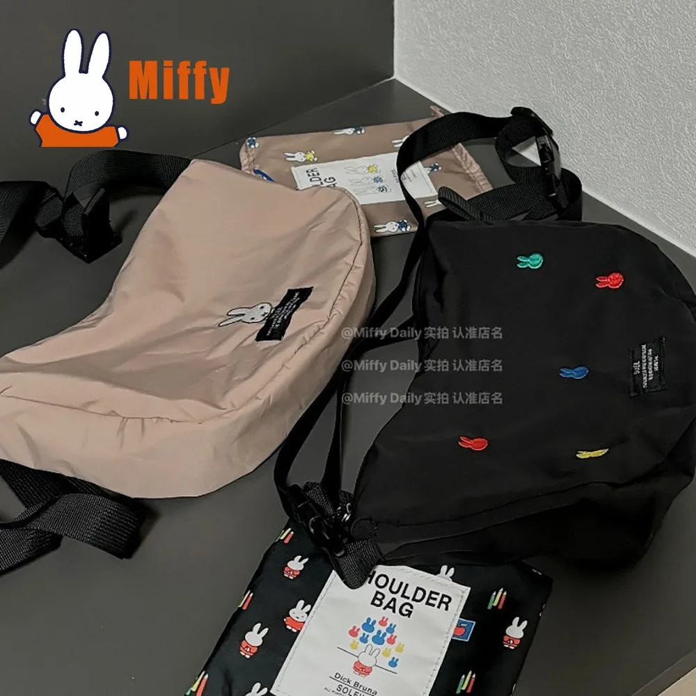 Фото Сумка-кроссбоди Kawaii Miffy: милая мини-сумка с кроликом, легкая, водонепроницаемая, из нейлона, с мягкой текстурой, для повседневного использования, подарок для девочки №1