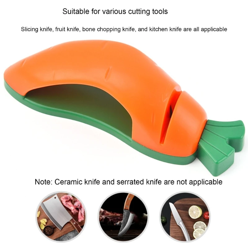 

Mini Carrot Shaped Knife Sharpener Compact and Convenient Sharpening Tool Handhelds Knife Grindstone Kitchen Accessory