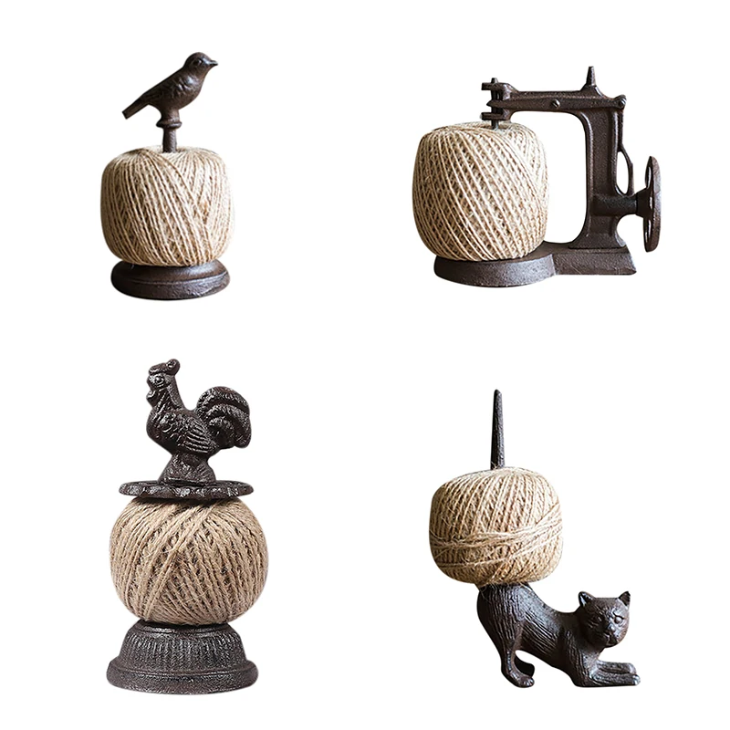 Antique Iron Rope Winder Ornaments Japanese Groceries Spool Garden DIY Handmade Props Flower Shop Cafe