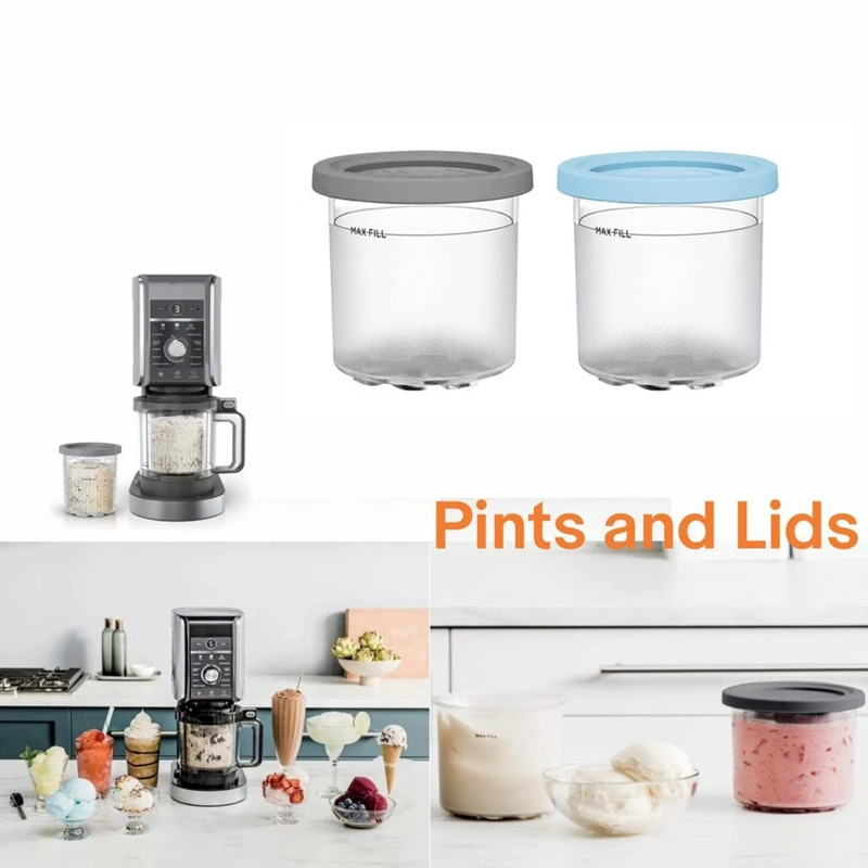 2 упаковки для Ninja XSKPLID2CD совместимы с серии NC299AMZ и NC300S мороженого Makers1 Pint A