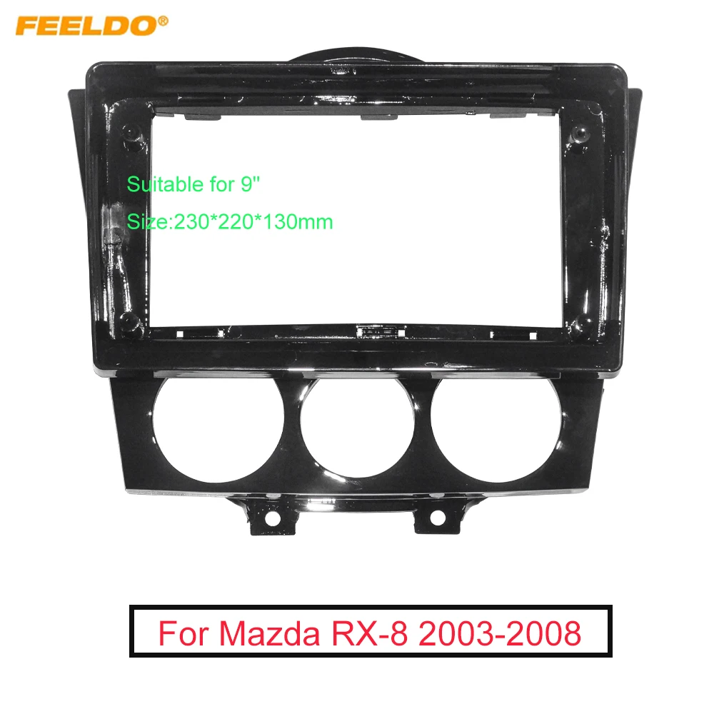 

Автомобильная аудиосистема FEELDO, 9 дюймов, большой экран, DVD-панель, рамка, адаптер для Mazda RX-8 (2003-2008), 2Din, комплект рамок для панели приборной панели