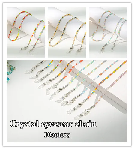 

Beaded Glasses Chains Anti-lost Eyewear Accessories Crystal Pearl Necklace Face Mask Chain Eyeglass Sunglasses Strap Lanyard