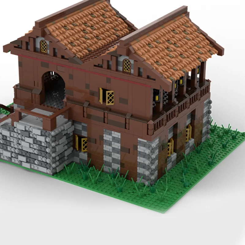 Фото 3180 деталей MOC: Средневековый двухэтажный замок-кафе, конструктор, игрушки, строительные блоки, рождественские подарки, идеи для творчества на день рождения, DIY для детей №4