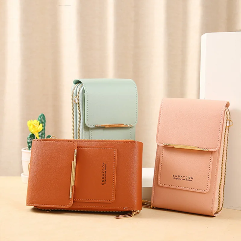 Женские сумки кошельки из мягкой кожи кошелек для сотового телефона с сенсорным