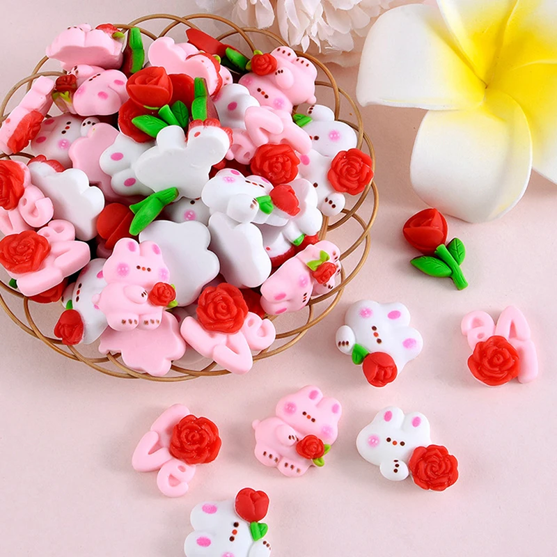 

10 Pcs New Cute Mini Cartoon Animal Rabbit Flatback Resin Cabochons Scrapbook Diy Jewellery Decor Crafts Accessories