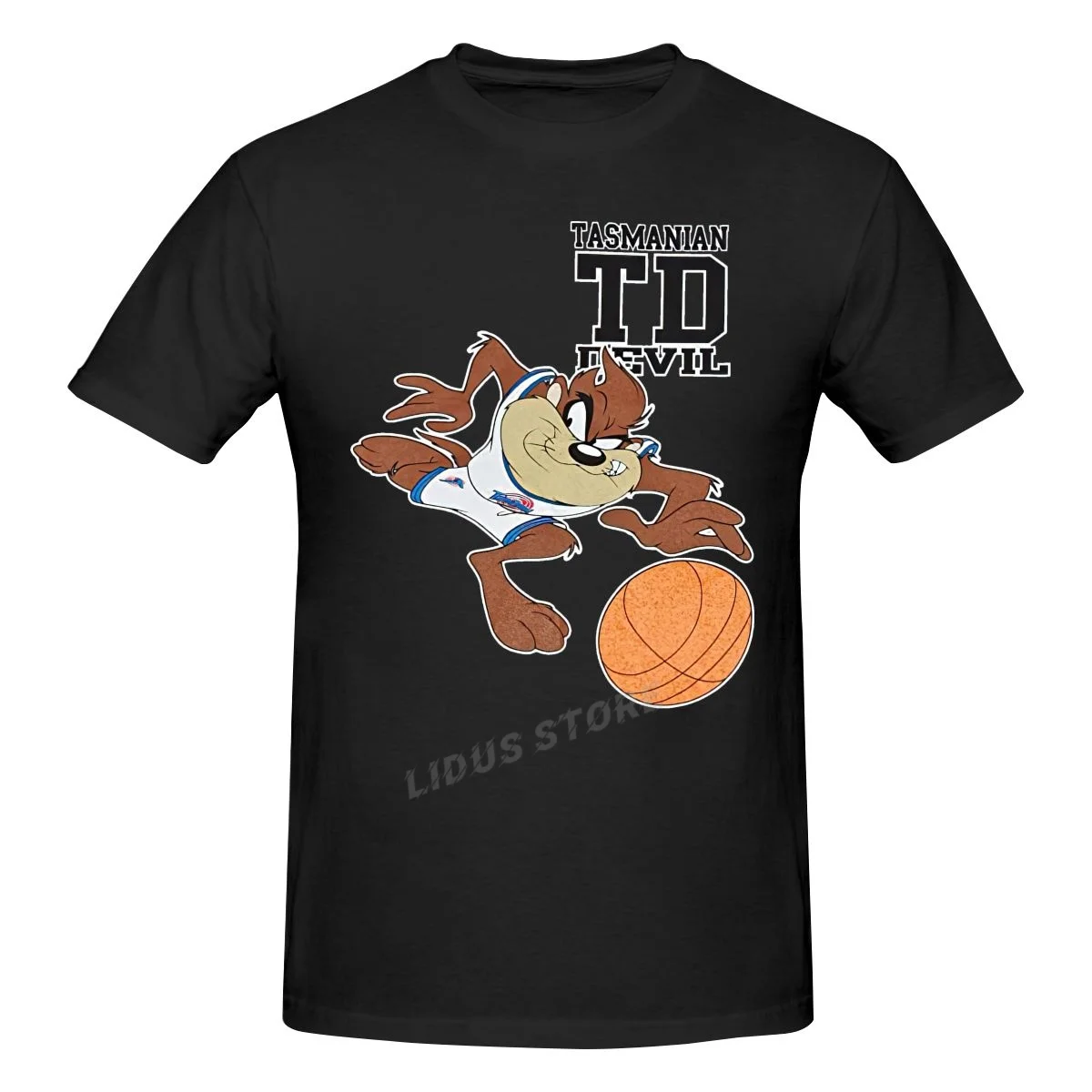 

Футболка баскетбольная Looney Tunes-Taz, одежда Харадзюку, хлопковая уличная одежда с коротким рукавом, графическая футболка, футболки