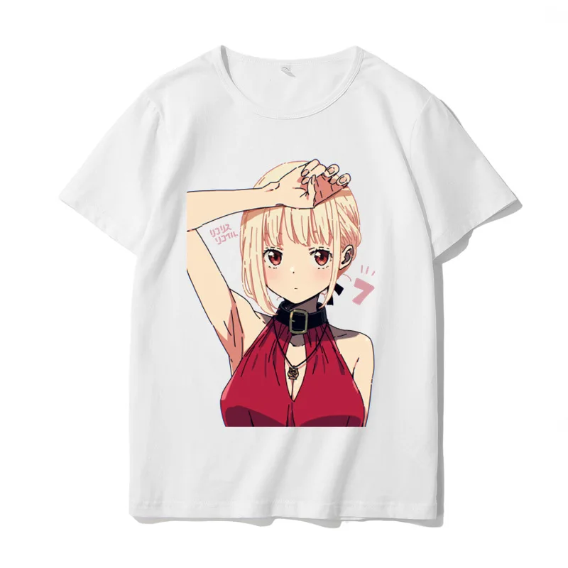 

Ladies Clothes Lycoris Recoil White T-shirt Female Kawaii Blouse Summer Clothing Women Crop Top with Short Sleeve Anime T Shirt