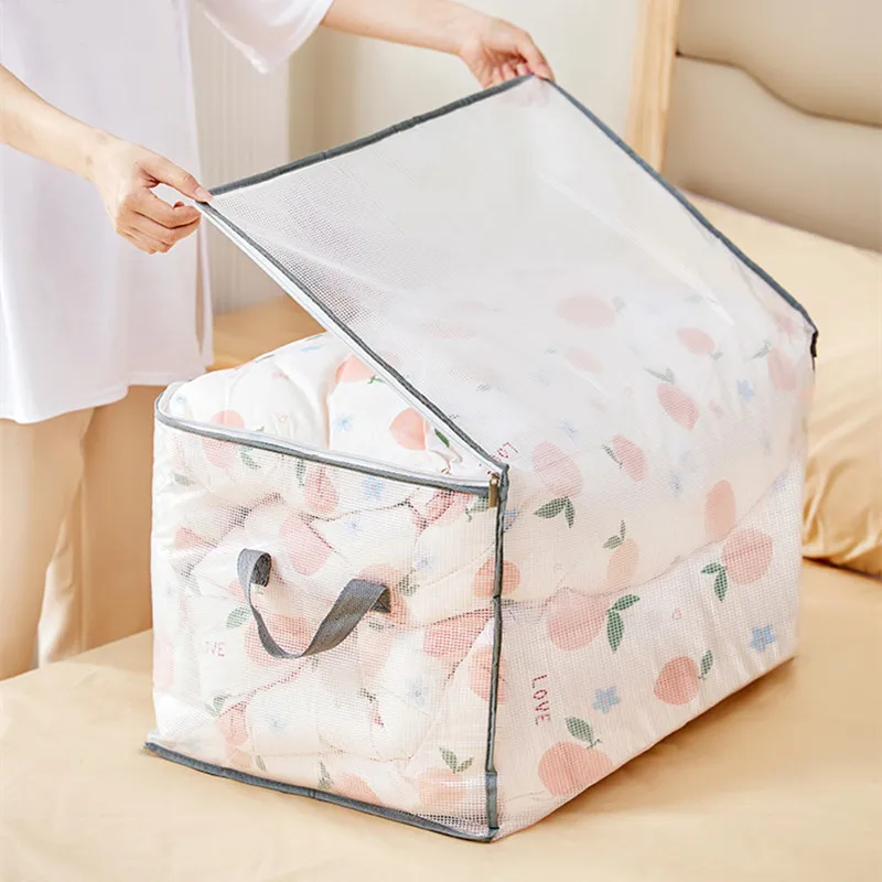 

Clear PVC Quilt Packaging Storage Bag with Zipper Sturdy Clothes Toy Organizers Reusable Eco Sacks Bedroom Wardrobe Accessories