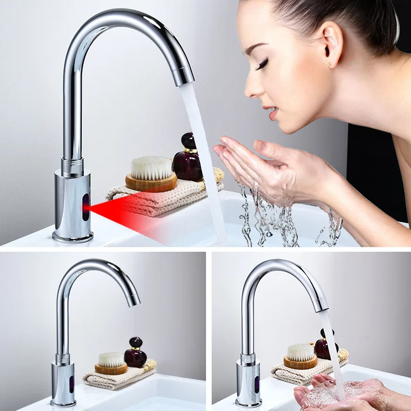 

Smart Sensor Touchless Faucet Bathroom Basin Faucet Kitchen Tap Sink Mixer Tap Bathroom Accessories Hotel Vanity Touchless Tap