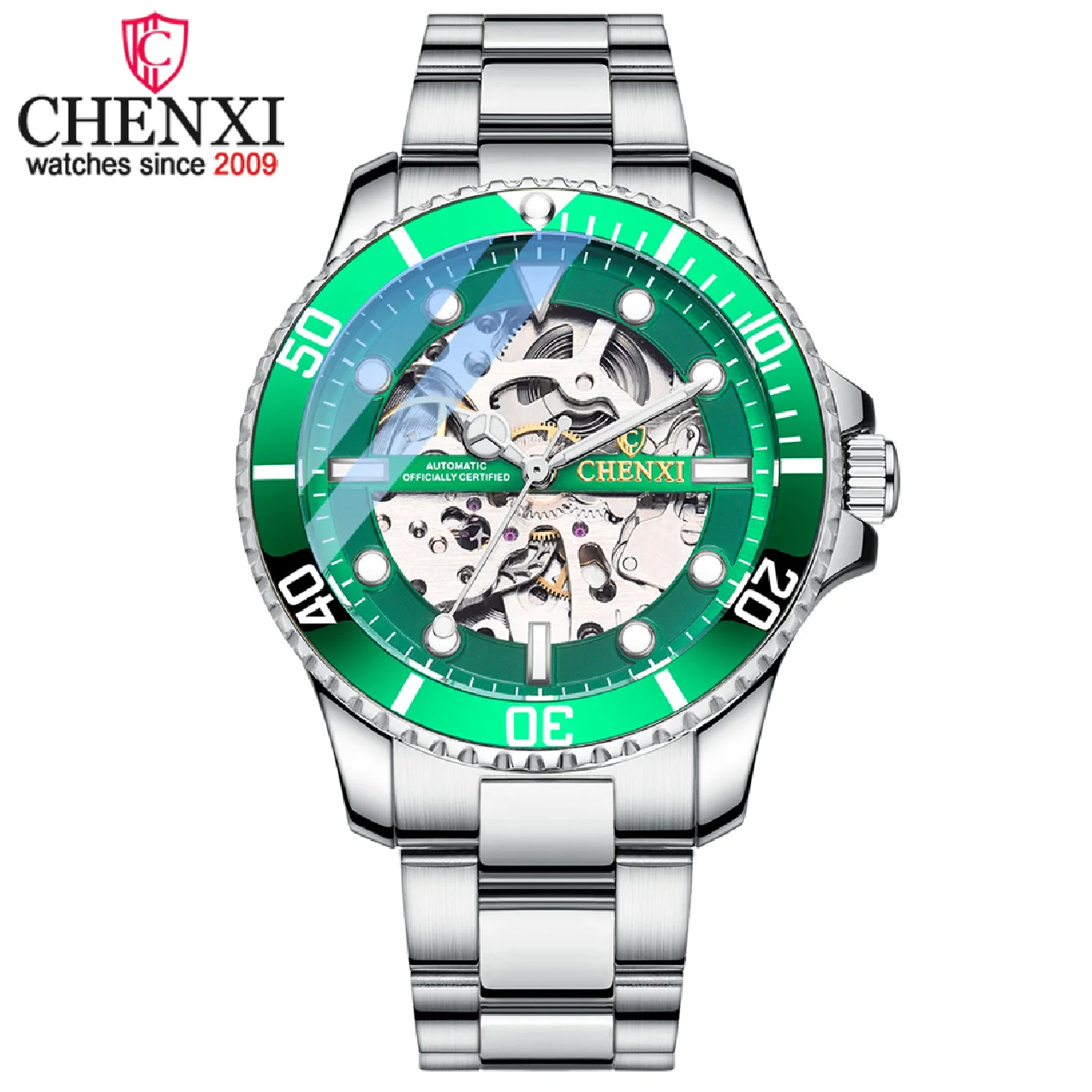 

CHENXI Automatic Mechanical Watch Men's Stainless Steel Waterproof Business Clock Male Watch Mechanical Relogio Masculino