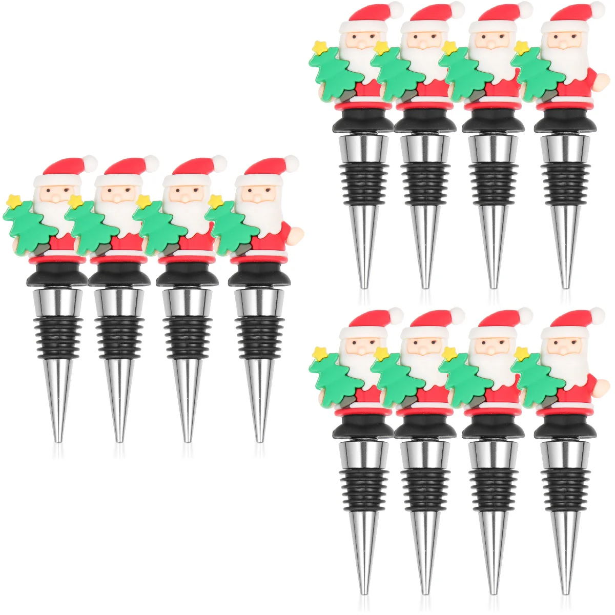 

12 Reusable Bottle Stopper Christmas Party Saver Sealer