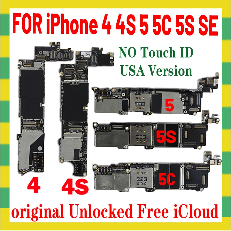 С системой для iPhone 4 Φ 5 5C 4S SE материнская плата без идентификационной учетной