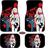 darling in the franxx zero two anime car floor mats 4 piece full set all weather personalized pattern non slip odo