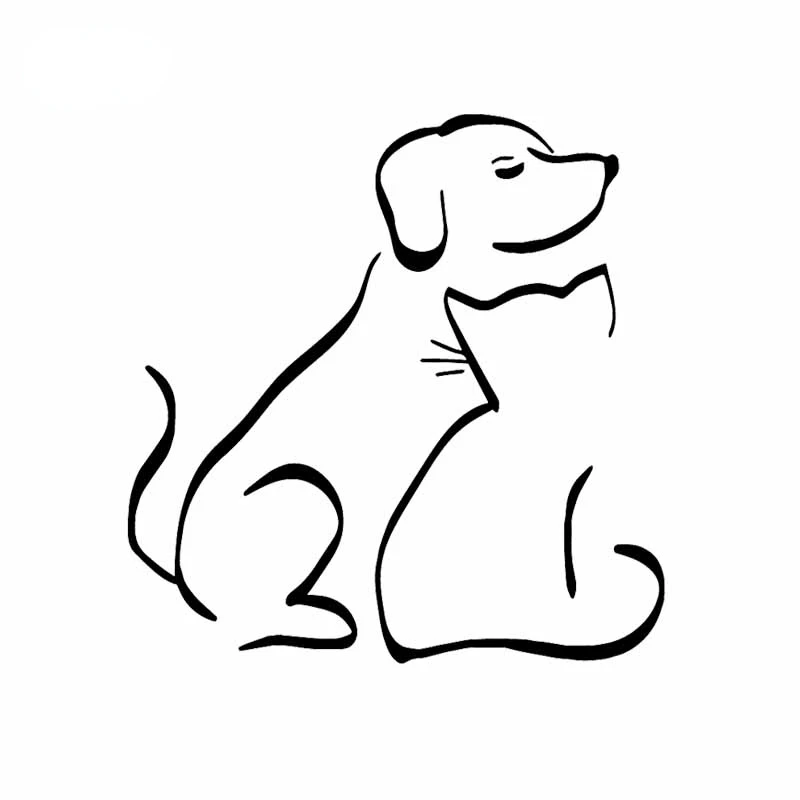 

Intereting Hond En Kat Vinyl Decal Auto Sticker Window Decor Art