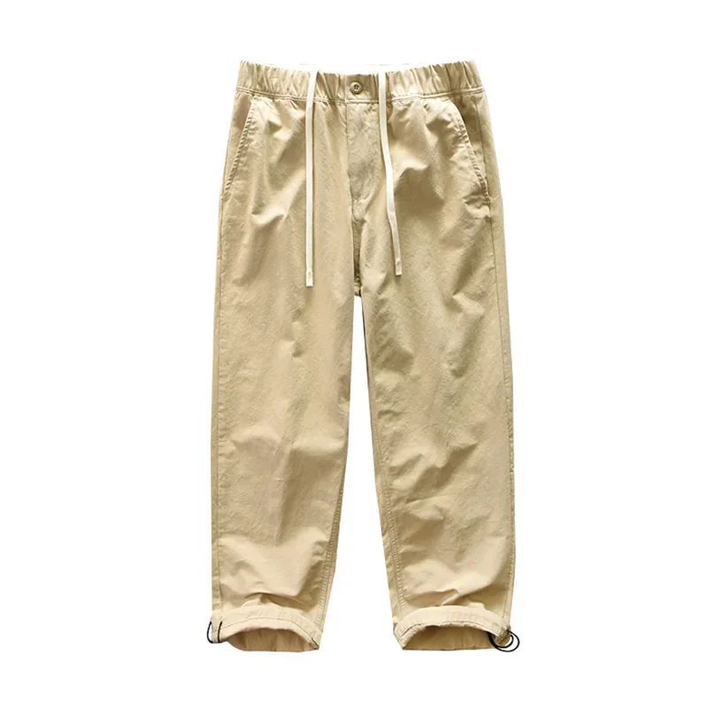 Z673 Мужские осенние новые повседневные брюки свободного кроя на шнурке модный
