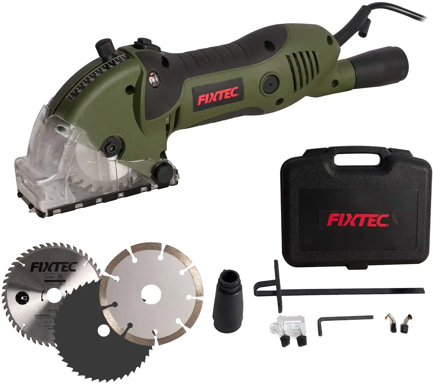 

Mini Circular Saw, Compact Electric Circular Saw with 3 Saw Blades 4A Pure Copper Motor, 4000RPM, Metal wall plate