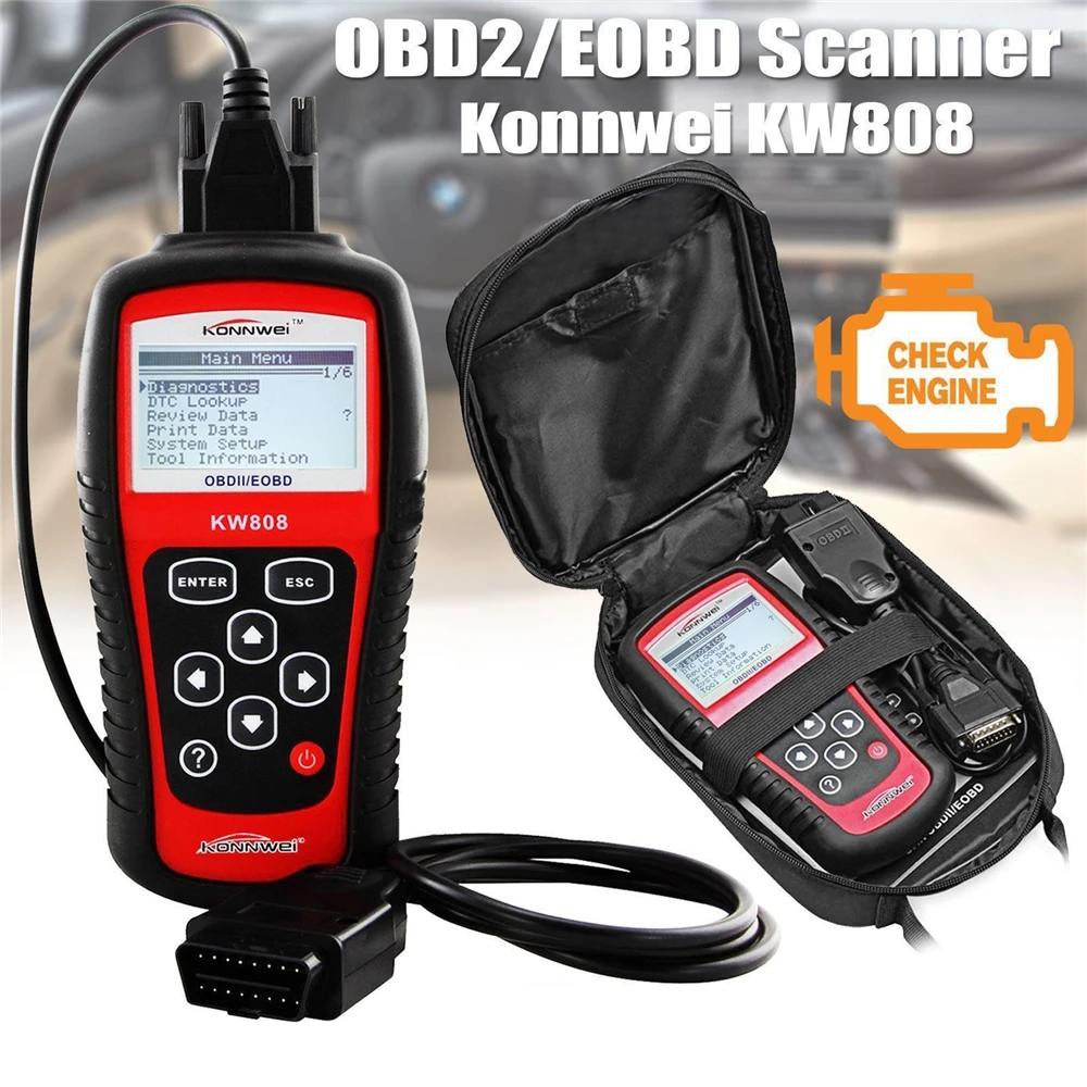 

Автомобильный сканер KONNWEI KW808 OBD, автомобильный диагностический сканер OBD2 с поддержкой J1850, устройство для считывания кодов двигателя из фуалта, бесплатная доставка