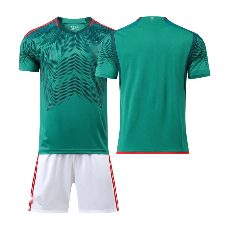 

2022 New Mexico National Football Sportswear, Football Match Fans Cheering Round Neck T-shirt & Shorts