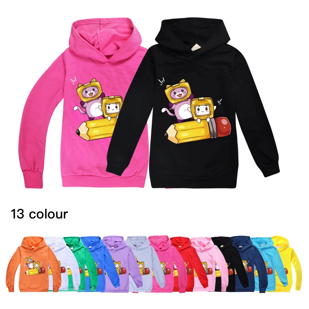 

2022 Children Clothing Lankybox Baby Hoodies Cartoon Sweatshirts Kids Funny Clothes T Shirt Girls Long Sleeve Boys Tops