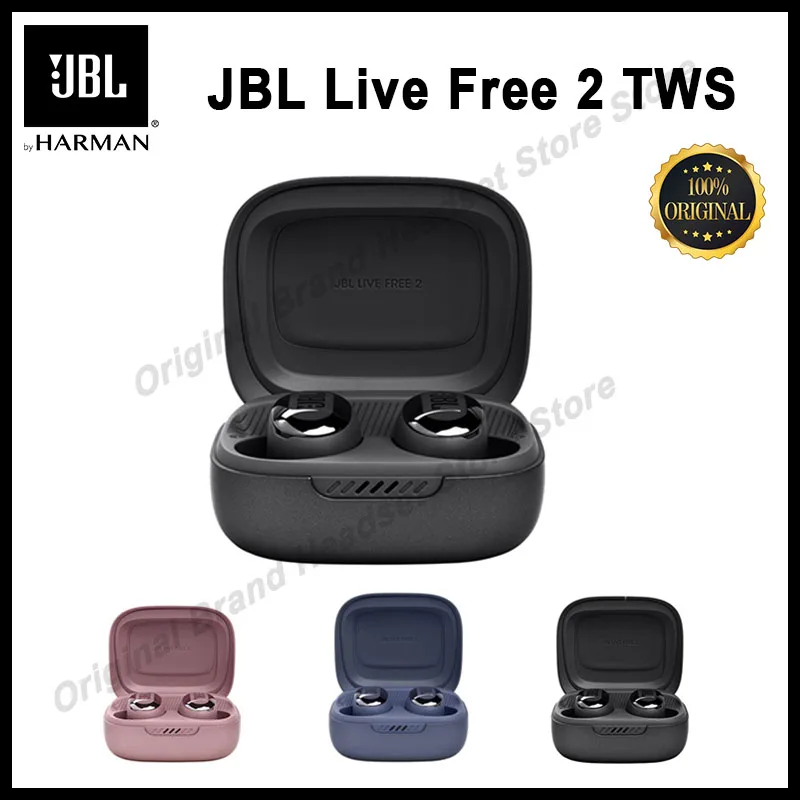 

Original JBL Live Free 2 TWS True Bluetooth Wireless Earphone Music Headset Sports Earbuds Waterproof Stereo Bass Headp With Mic