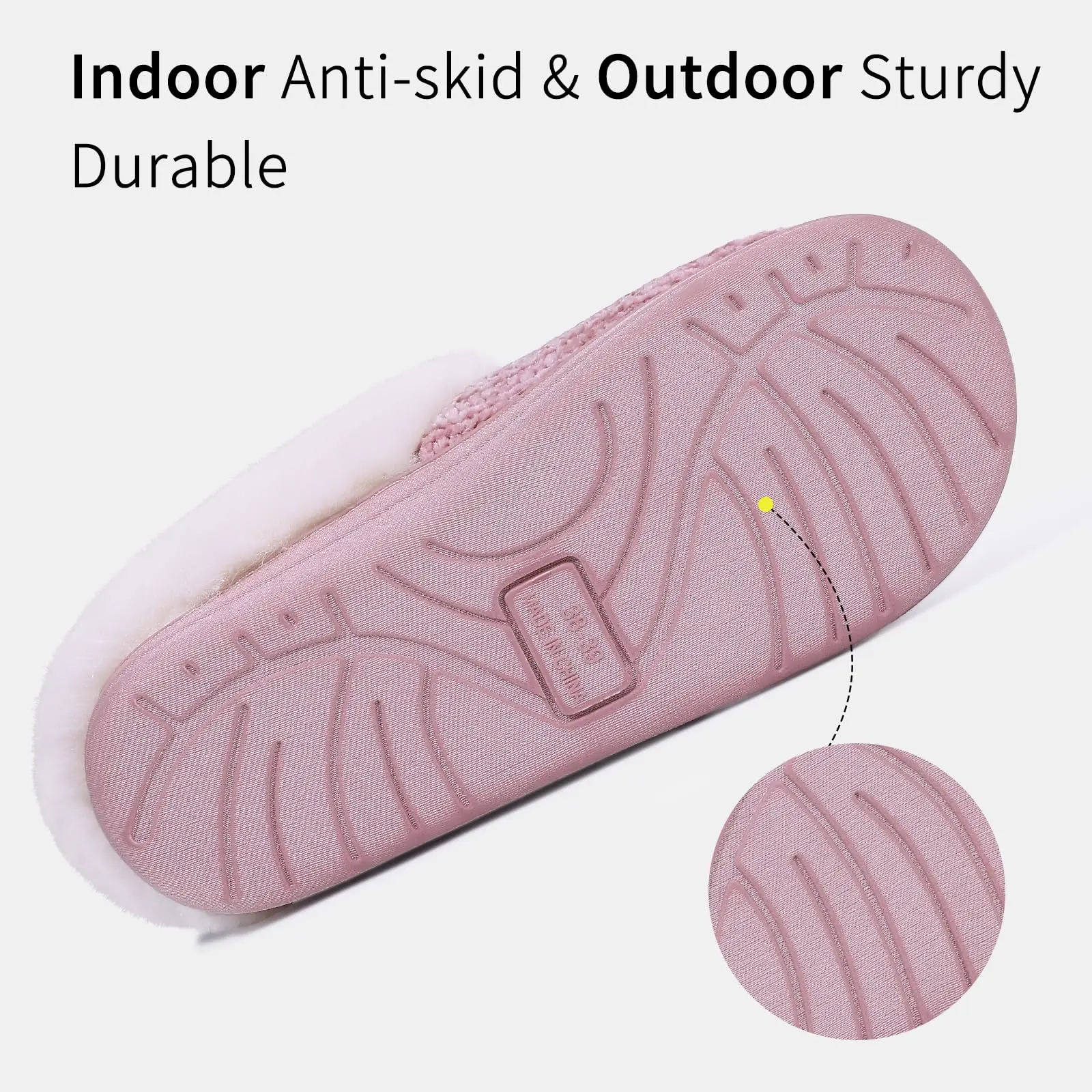 Женские плюшевые шлепанцы Evshine плоская подошва короткие зимние теплые тапочки