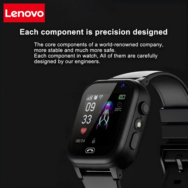 Детские умные часы Lenovo, 4G, Wi-Fi, GPS, SOS, местоположение, видеовызов, аналоговая карта, водонепроницаемые часы с камерой, обновление для мальчиков и девочек, новые часы (art.: 3920d465df978) - 3920d465df978