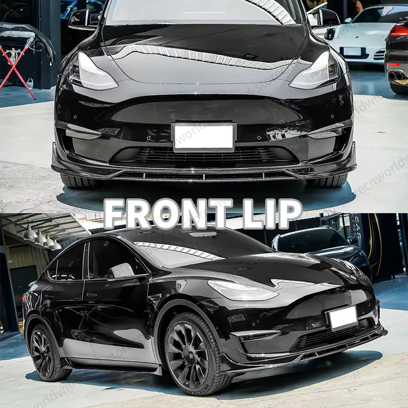 Комплект тела Tesla Model Y 2020-2023 блеск черный цвет Внешний бампер боковая юбка