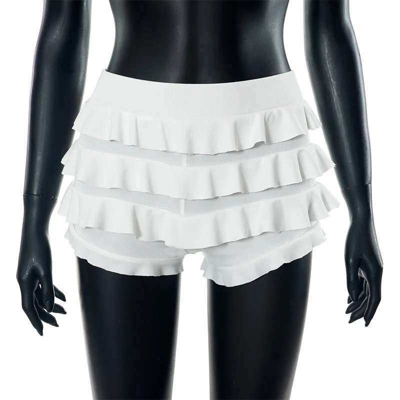 Fashion Street Y2K Women's Clothing 2023 New Summer Sexy Solid Layered High Waist Slim Bodycon Hot Girl Nightclub Casual Shorts