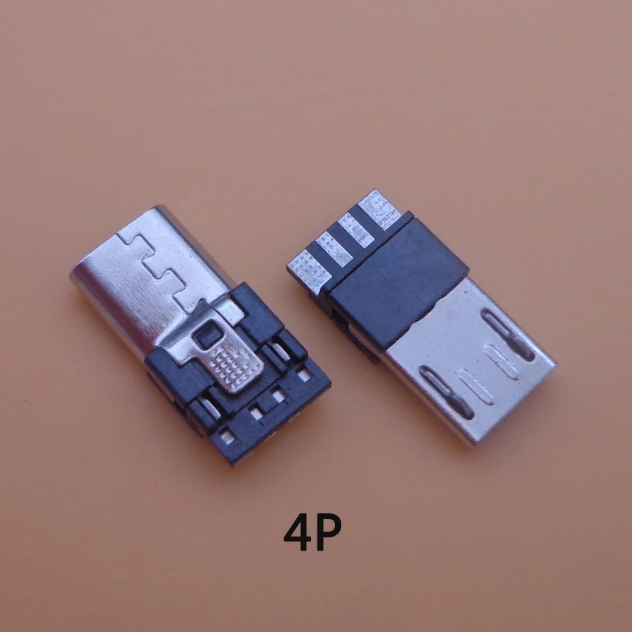 100 шт./лот 4-контактный/5-контактный разъем Micro USB штекер порты и разъёмы для хвоста