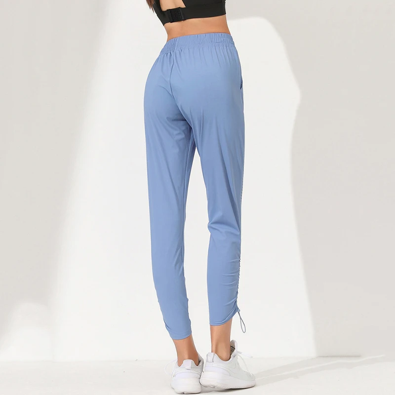 New With Logo Ladies Stretch Jogging Pants Quick Dry Breathable Wide Leg Yoga Pants Sports Fitness Leggings Street Casual Pants