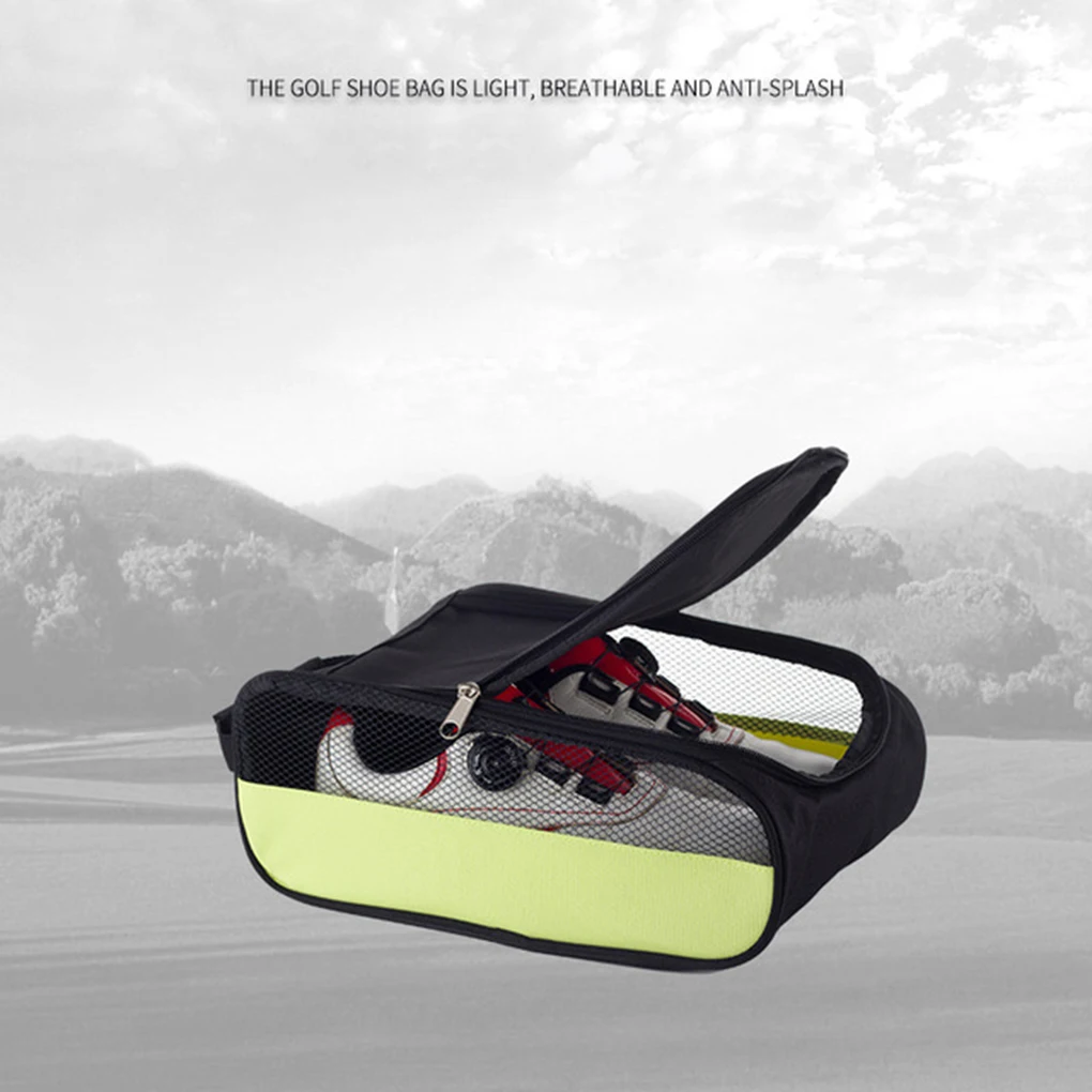 

Golf Shoes Bag Double Zippers Home Case Pack Breathable Mesh Hole Travel Dust Proof Sneakers Organizer Sack